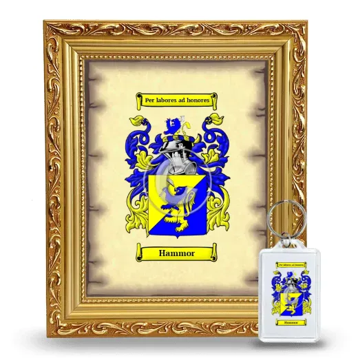 Hammor Framed Coat of Arms and Keychain - Gold