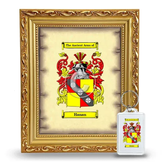 Hanan Framed Coat of Arms and Keychain - Gold