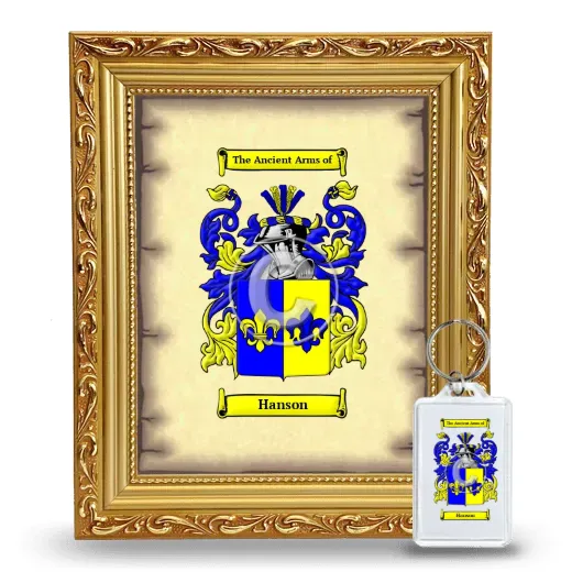 Hanson Framed Coat of Arms and Keychain - Gold