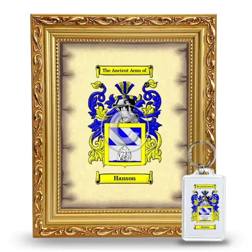 Hanson Framed Coat of Arms and Keychain - Gold