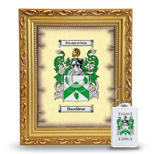 Hazeldene Framed Coat of Arms and Keychain - Gold