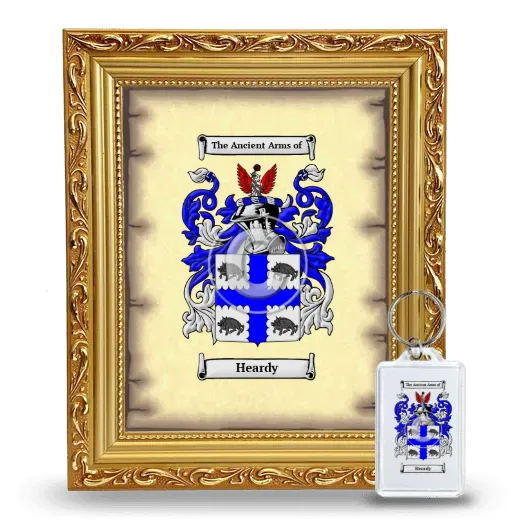 Heardy Framed Coat of Arms and Keychain - Gold