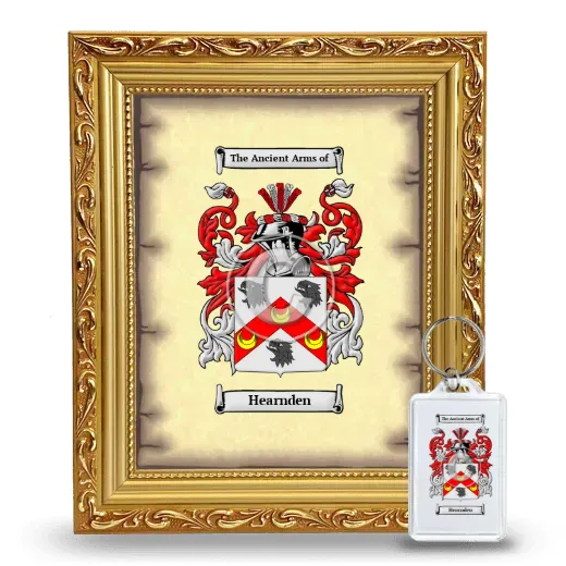 Hearnden Framed Coat of Arms and Keychain - Gold