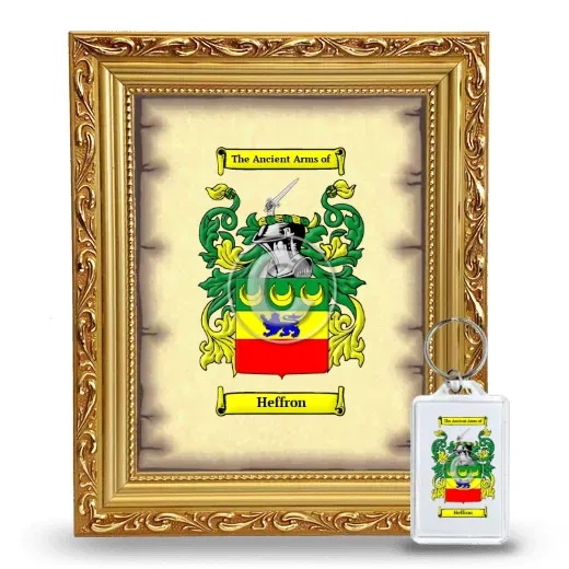 Heffron Framed Coat of Arms and Keychain - Gold