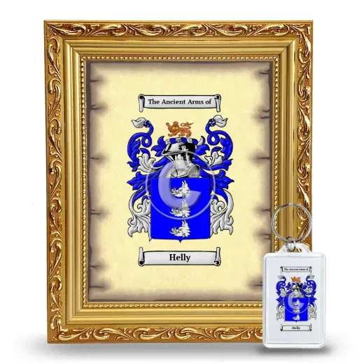 Helly Framed Coat of Arms and Keychain - Gold