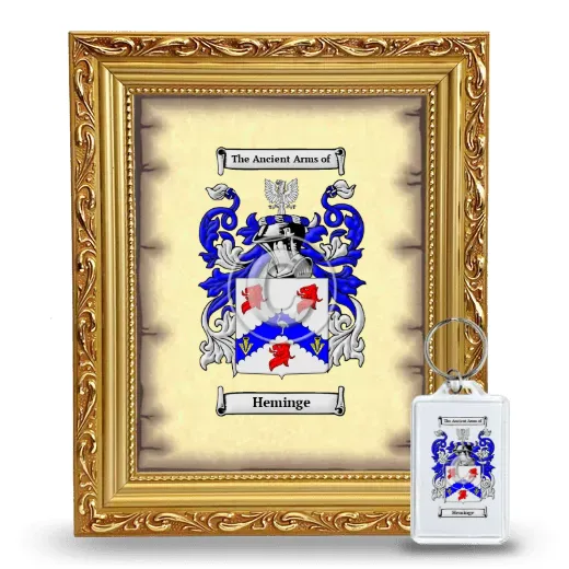 Heminge Framed Coat of Arms and Keychain - Gold