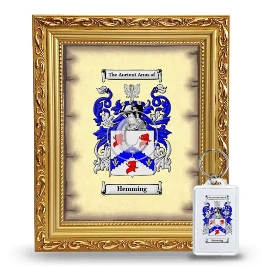 Hemming Framed Coat of Arms and Keychain - Gold