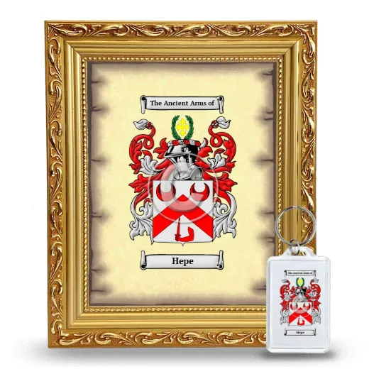 Hepe Framed Coat of Arms and Keychain - Gold