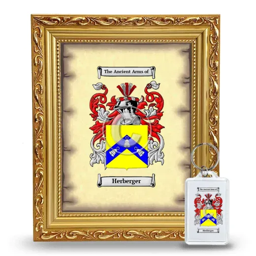 Herberger Framed Coat of Arms and Keychain - Gold