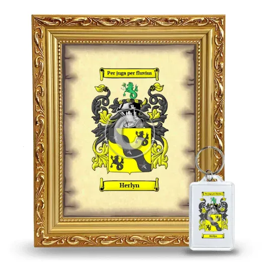 Herlyn Framed Coat of Arms and Keychain - Gold