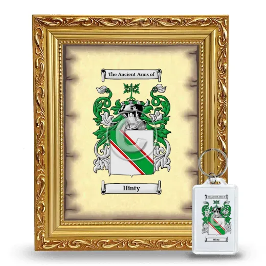 Hinty Framed Coat of Arms and Keychain - Gold