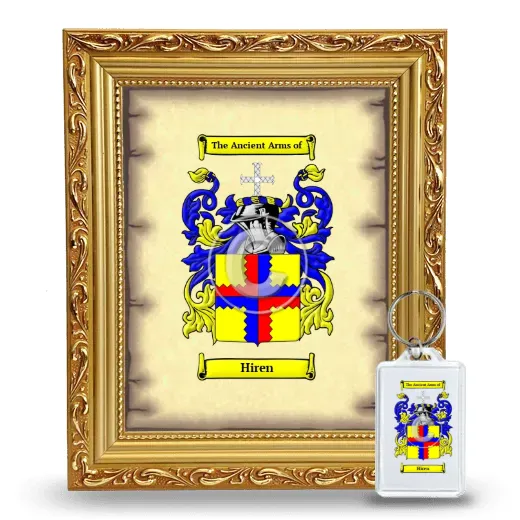 Hiren Framed Coat of Arms and Keychain - Gold