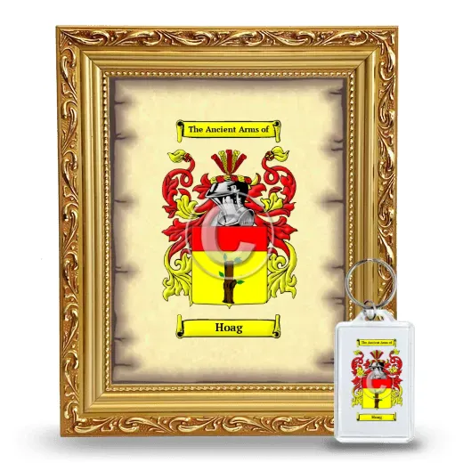 Hoag Framed Coat of Arms and Keychain - Gold