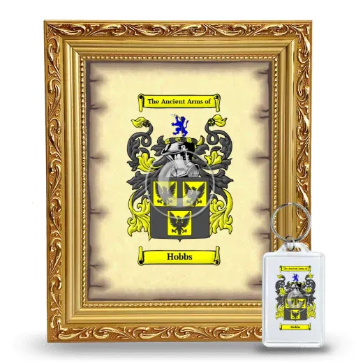 Hobbs Framed Coat of Arms and Keychain - Gold