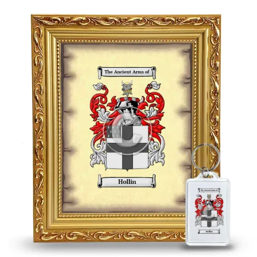 Hollin Framed Coat of Arms and Keychain - Gold