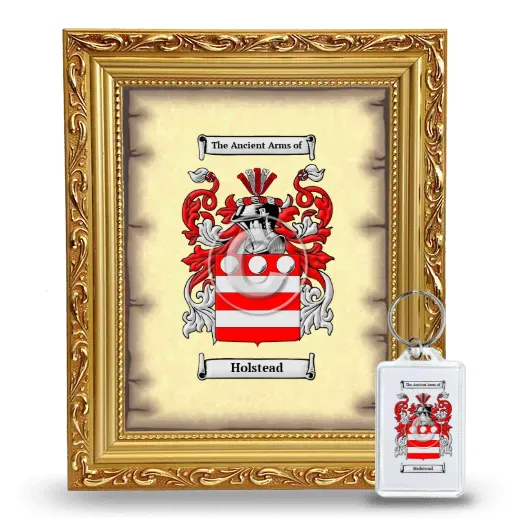 Holstead Framed Coat of Arms and Keychain - Gold