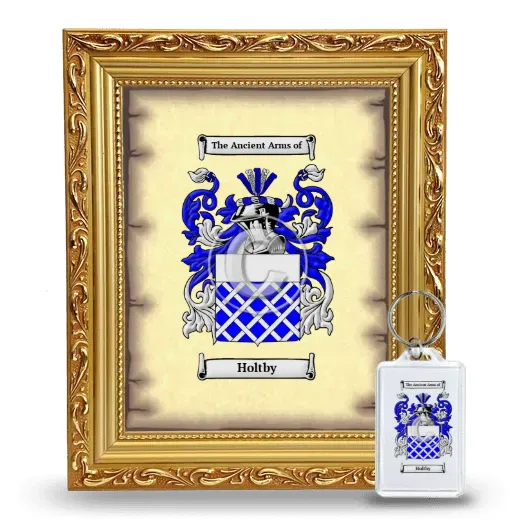 Holtby Framed Coat of Arms and Keychain - Gold