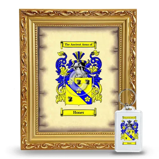Honer Framed Coat of Arms and Keychain - Gold