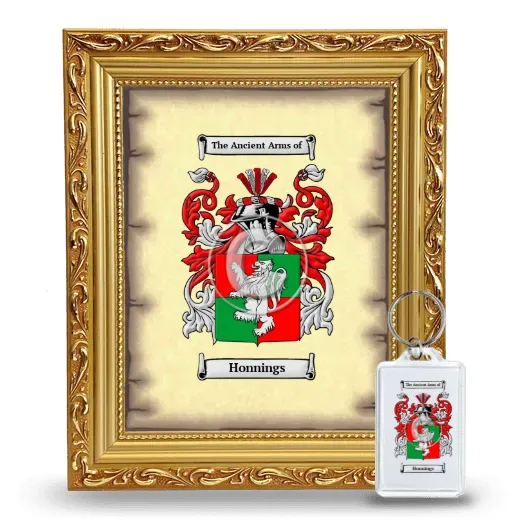 Honnings Framed Coat of Arms and Keychain - Gold