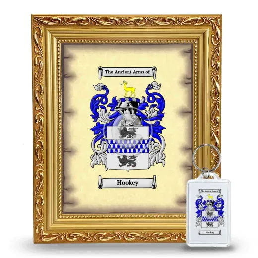 Hookey Framed Coat of Arms and Keychain - Gold