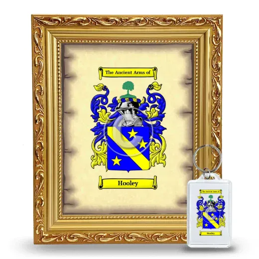 Hooley Framed Coat of Arms and Keychain - Gold