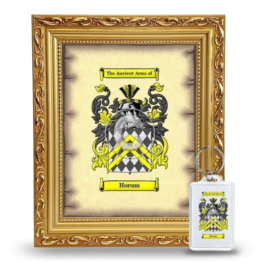 Horum Framed Coat of Arms and Keychain - Gold