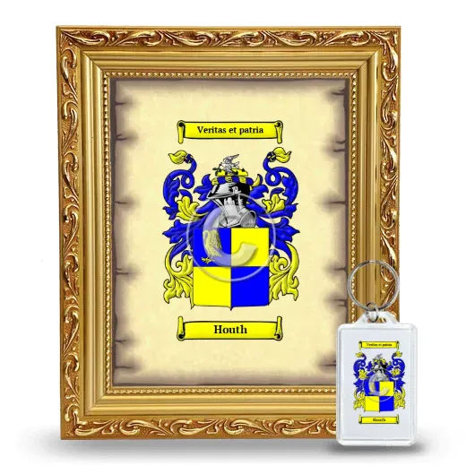 Houth Framed Coat of Arms and Keychain - Gold