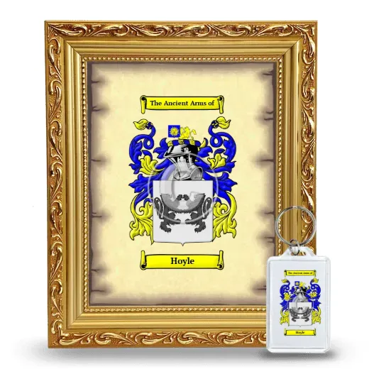 Hoyle Framed Coat of Arms and Keychain - Gold