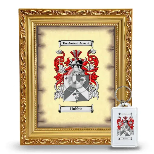 Hubbie Framed Coat of Arms and Keychain - Gold