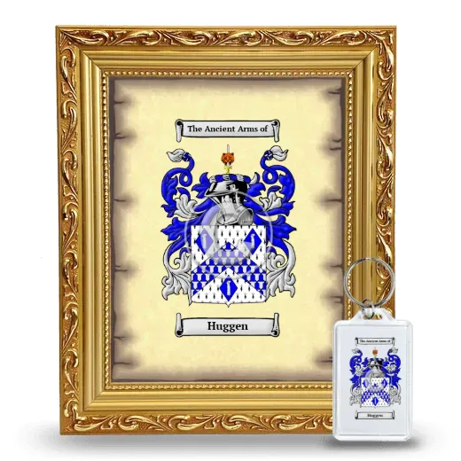 Huggen Framed Coat of Arms and Keychain - Gold