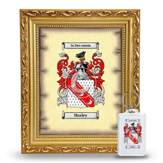 Huxley Framed Coat of Arms and Keychain - Gold