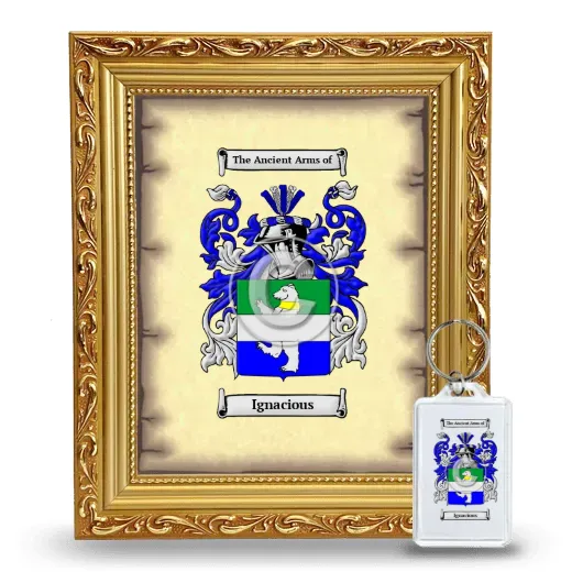 Ignacious Framed Coat of Arms and Keychain - Gold
