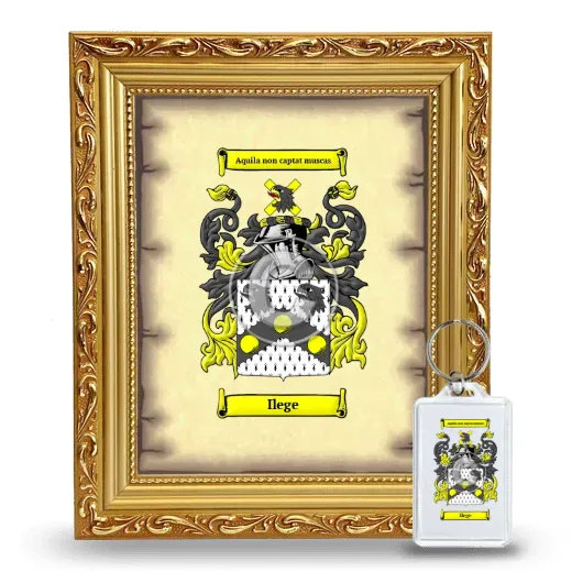 Ilege Framed Coat of Arms and Keychain - Gold