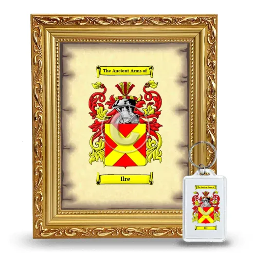 Ilre Framed Coat of Arms and Keychain - Gold