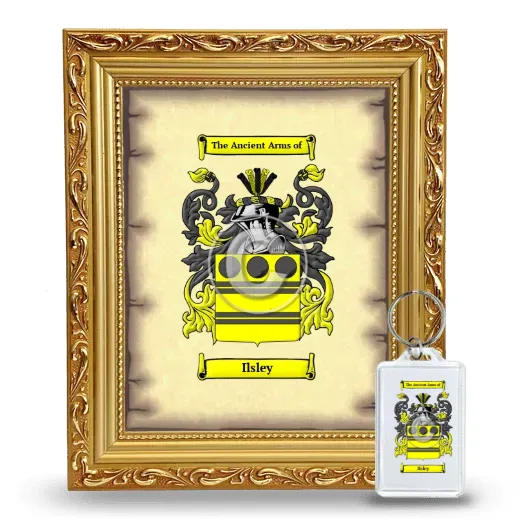 Ilsley Framed Coat of Arms and Keychain - Gold