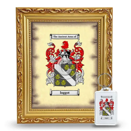 Inggot Framed Coat of Arms and Keychain - Gold