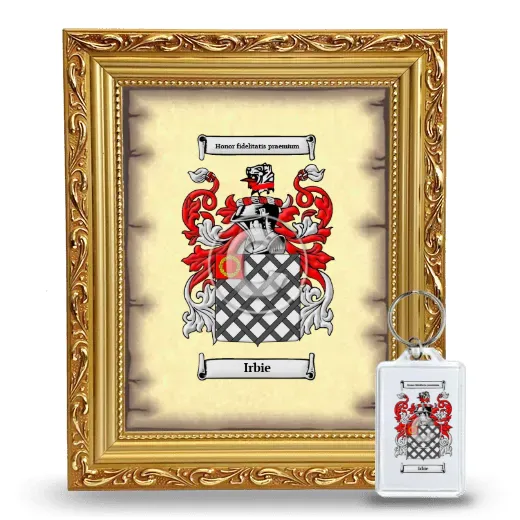 Irbie Framed Coat of Arms and Keychain - Gold