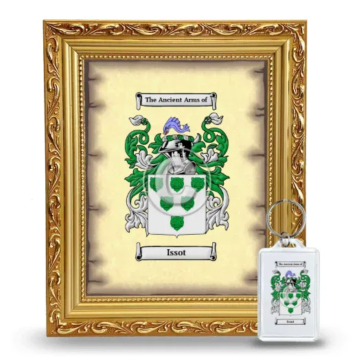 Issot Framed Coat of Arms and Keychain - Gold