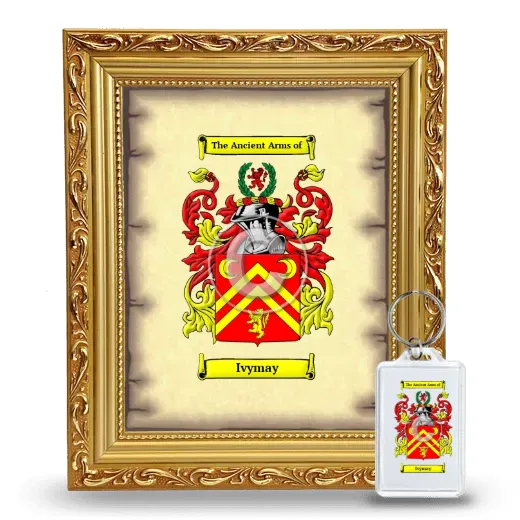 Ivymay Framed Coat of Arms and Keychain - Gold
