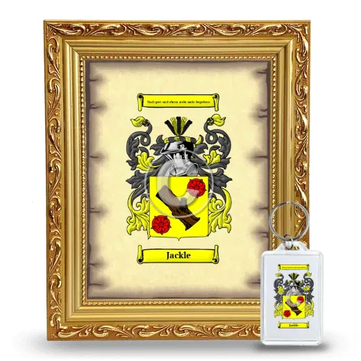 Jackle Framed Coat of Arms and Keychain - Gold