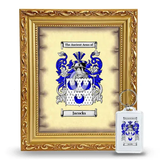 Jacocks Framed Coat of Arms and Keychain - Gold
