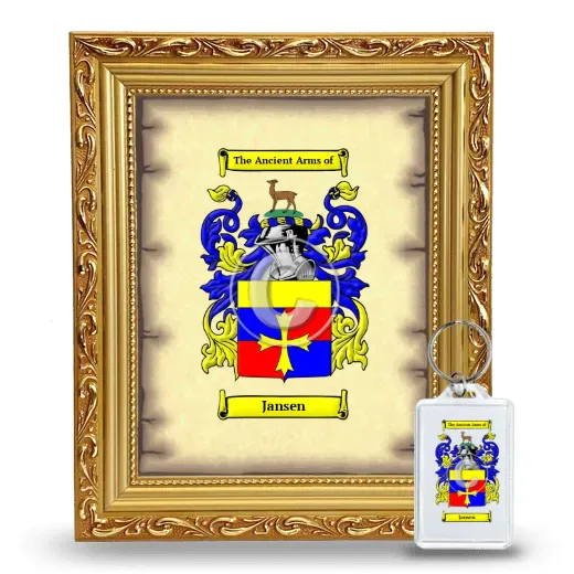 Jansen Framed Coat of Arms and Keychain - Gold