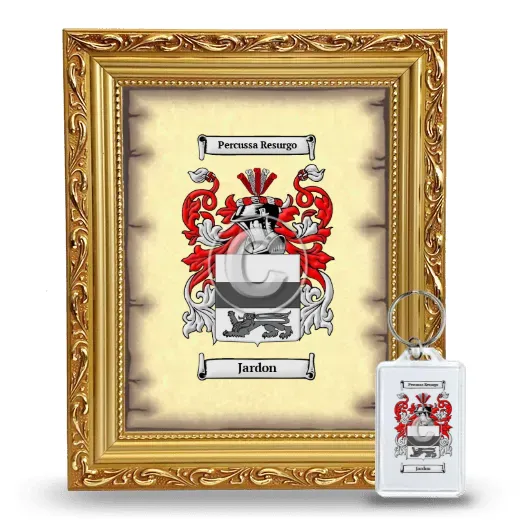 Jardon Framed Coat of Arms and Keychain - Gold