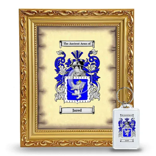 Jared Framed Coat of Arms and Keychain - Gold