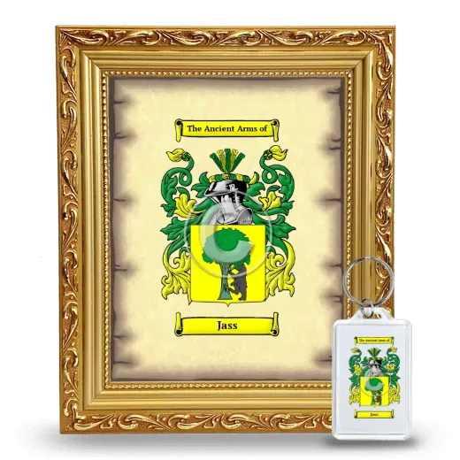 Jass Framed Coat of Arms and Keychain - Gold