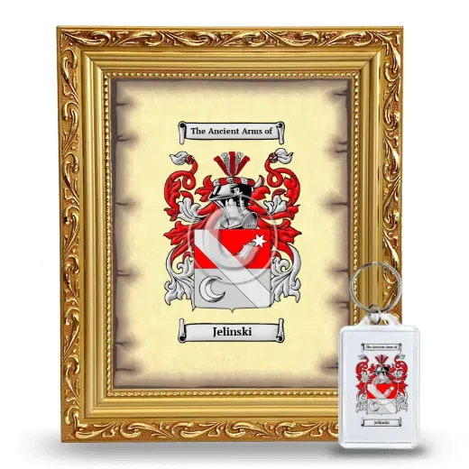 Jelinski Framed Coat of Arms and Keychain - Gold
