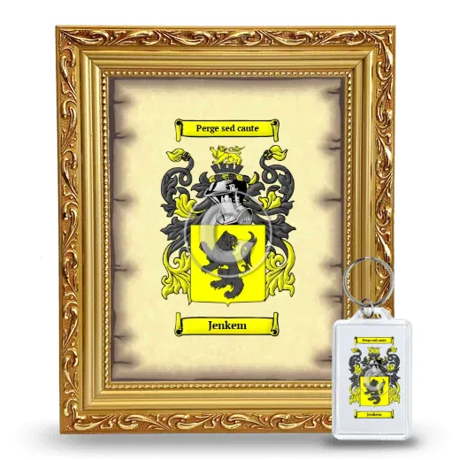 Jenkem Framed Coat of Arms and Keychain - Gold