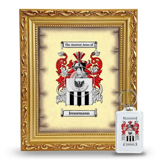 Jennemann Framed Coat of Arms and Keychain - Gold