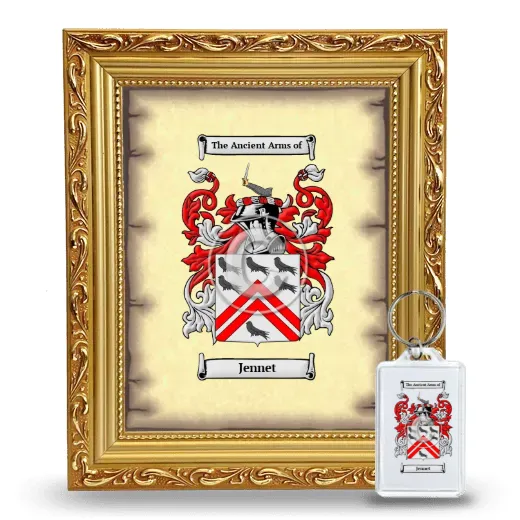 Jennet Framed Coat of Arms and Keychain - Gold