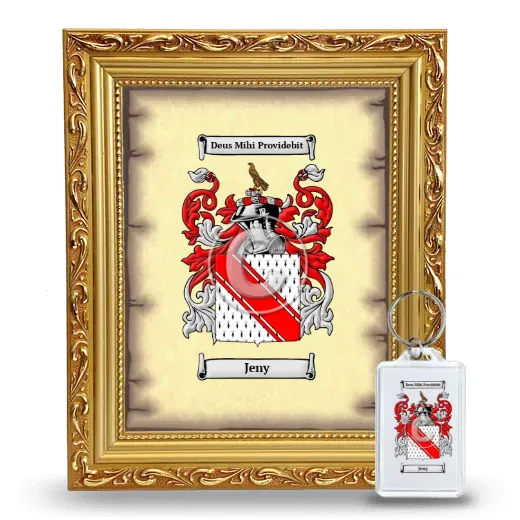 Jeny Framed Coat of Arms and Keychain - Gold